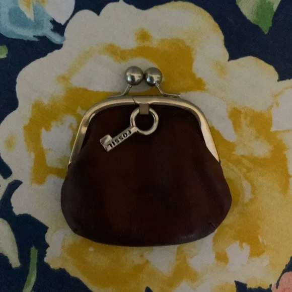 Fossil Coin Bag with Bird Design - Picture 2 of 3